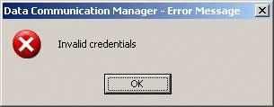 Error Message—Incorrect Password