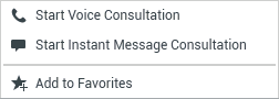 The SMS Start Consultation menu.