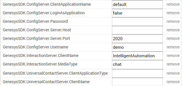 Default Server Settings for Apple Business Chat