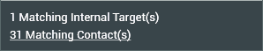 Matching contacts notification in the Team Communicator search results.