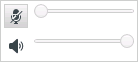 A screenshot of the microphone control with the microphone mute button selected.