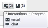 Icons displaying the number of interactions with a contact.