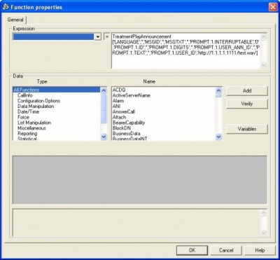 Adding the information into a Function block.