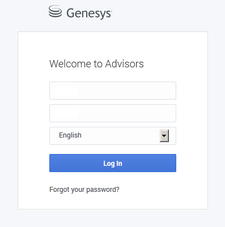 Advisors login page