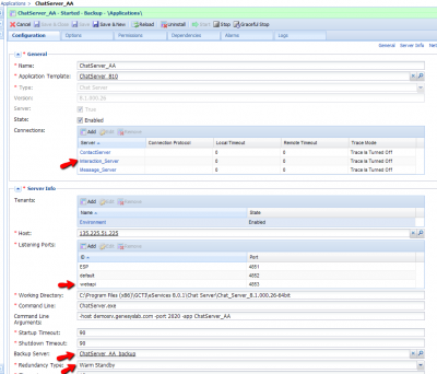 Sample Chat Server Configuration